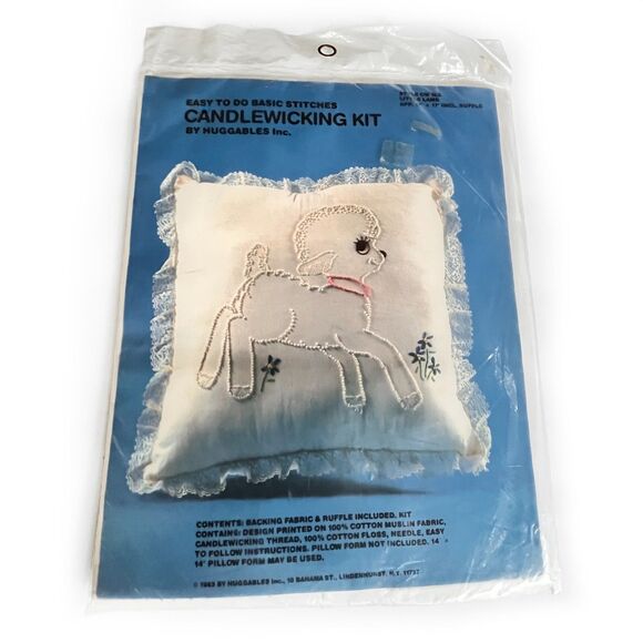 Huggables LITTLE LAMB #CW103 Candlewicking Pillow Kit Vintage 1983 NEW RARE - Picture 4 of 4